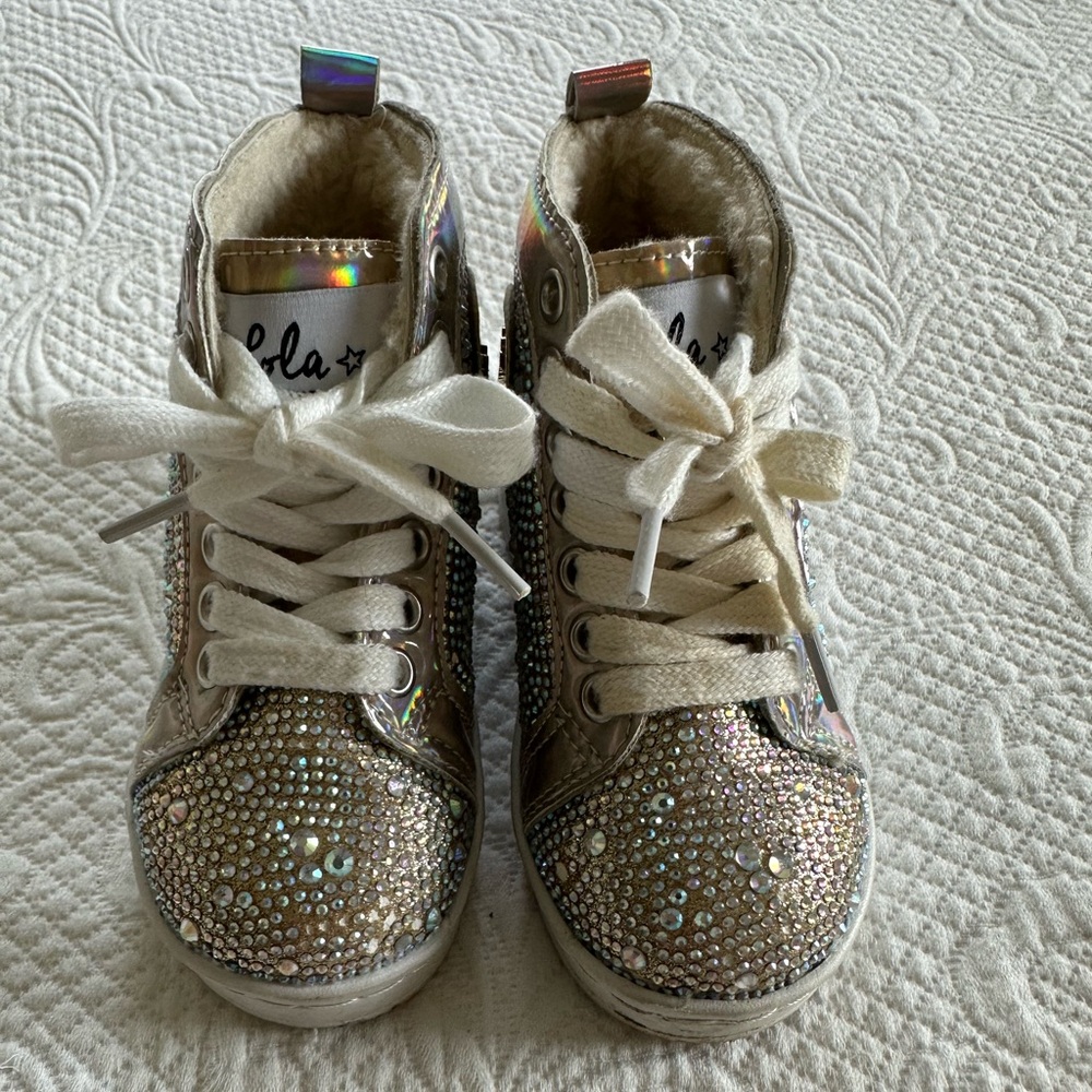 Lola + the boys | Sparkle high tops. Worn once! Like new! Size 8 (European 24)